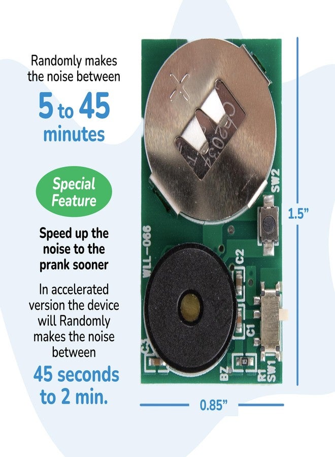 ArtCreativity 4-in-1 Cricket Noise Maker Prank, Long-Lasting Hidden Sound Prank with Cricket, Beeping, Scream, and Singing Ghost Noises - Compact Annoying Noise Maker with Unique Speed-Up Feature - Image 5